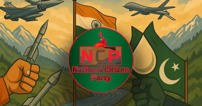 ভারত-পাকিস্তানের গ্রাফিক্স ও এনসিপির লোগো